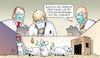 Cartoon: Saarland-Modell (small) by Harm Bengen tagged versuchsanordnung,saarland,modellprojekt,mäuse,wissenschaftler,corona,masken,tierversuche,versuchskaninchen,harm,bengen,cartoon,karikatur