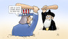 Cartoon: Schlag und Gegenschlag (small) by Harm Bengen tagged gegenschlag,usa,iran,angriff,keule,milizen,krieg,militär,uncle,sam,harm,bengen,cartoon,karikatur