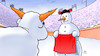 Cartoon: Schneechaos Spanien (small) by Harm Bengen tagged schneechaos,spanien,stierkampf,stier,schneemann,torero,harm,bengen,cartoon,karikatur