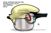 Cartoon: Schnellkochtopf (small) by Harm Bengen tagged gefahr usa schnellkochtopf sprengsatz terror anschlag trump präsidentschaftswahlen harm bengen cartoon karikatur