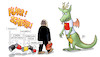 Cartoon: Scholz-Chinabesuch (small) by Harm Bengen tagged scholz,chinabesuch,drache,blechdosen,klappern,taiwan,cyberattacken,uiguren,südchinesisches,meer,russland,aktentasche,harm,bengen,cartoon,karikatur