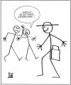 Cartoon: show down (small) by Harm Bengen tagged show,down,radiergummi,radierer,strich,strichmännchen,duell