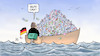 Cartoon: Soforthilfe naht (small) by Harm Bengen tagged soforthilfe,scholz,finanzminister,boot,geld,hochwasser,klimawandel,klimakatastrophe,starkregen,überschwemmung,flutkatastrophe,harm,bengen,cartoon,karikatur