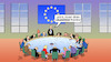 Cartoon: Solidarisch pusten (small) by Harm Bengen tagged solidarisch,pusten,eu,europa,gipfel,grenada,tisch,wasser,flüchtlinge,migration,asyl,abschottung,harm,bengen,cartoon,karikatur