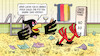 Cartoon: Staatsüberschuss 2018 (small) by Harm Bengen tagged fetten,jahre,vorbei,staatsüberschuss,bundesadler,schwimmbad,dagobert,duck,geld,harm,bengen,cartoon,karikatur