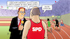 Cartoon: Stehend gewinnen (small) by Harm Bengen tagged wahlkampf,endspurt,letzte,runde,scholz,stadion,rennen,reporter,baerbock,laschet,cdu,union,harm,bengen,cartoon,karikatur