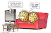 Cartoon: Systemsprenger (small) by Harm Bengen tagged goldene,lola,systemsprenger,filmpreis,tv,sofa,corona,coronavirus,ansteckung,pandemie,epidemie,krankheit,schaden,harm,bengen,cartoon,karikatur