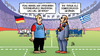 Cartoon: Tribünenplatz (small) by Harm Bengen tagged tribünenplatz,fußball,em,europameisterschaft,spiel,viertelfinale,deutschland,griechenland,merkel,bundeskanzlerin,uefa,troika,eu,europa,euro,eurokrise,schulden,staatsschulden,kontrolle,schiedsrichter