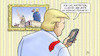 Cartoon: Trump-Verhaftung (small) by Harm Bengen tagged haftbefehl,putin,trump,handy,telefon,wladimir,dienstag,verhaftung,krieg,ukraine,russland,harm,bengen,cartoon,karikatur