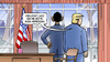Cartoon: Trump im Oval Office (small) by Harm Bengen tagged hütte,abreissen,weisses,haus,oval,office,obama,wechsel,flagge,donald,trump,präsident,wahl,usa,harm,bengen,cartoon,karikatur