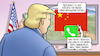 Cartoon: Trump und Hongkong (small) by Harm Bengen tagged trump,usa,china,präsident,xi,hongkong,telefon,handy,chinatown,new,york,tv,harm,bengen,cartoon,karikatur