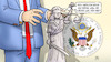 Cartoon: Trump und Supreme Court (small) by Harm Bengen tagged trump,supreme,court,usa,vorwahlen,ausschluss,maine,colorado,justitia,harm,bengen,cartoon,karikatur