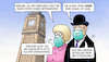 Cartoon: UK und Corona (small) by Harm Bengen tagged queen,maske,uk,gb,big,ben,johnson,krankenhaus,psychiatrie,mundschutz,corona,coronavirus,ansteckung,pandemie,epidemie,krankheit,schaden,harm,bengen,cartoon,karikatur