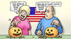 Cartoon: US-Kürbisse (small) by Harm Bengen tagged gruselig,halloween,kürbisse,trump,clinton,usa,präsidentschaftswahlkampf,harm,bengen,cartoon,karikatur