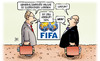 Cartoon: Valcke (small) by Harm Bengen tagged generalsekretär,valcke,suspendiert,fifa,fussball,verband,korrupt,korruption,bestechung,geld,koffer,sumpf,harm,bengen,cartoon,karikatur