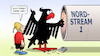 Cartoon: Warten auf Gas (small) by Harm Bengen tagged gas,pipeline,nordstream1,michel,bundesadler,adler,feuer,streichholz,streichhölzer,krieg,ukraine,russland,harm,bengen,cartoon,karikatur