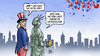 Cartoon: Waschanlage (small) by Harm Bengen tagged waschanlage,schlammschlacht,ende,wahlkampf,usa,clinton,trump,präsidentschaft,freiheitsstatue,uncle,sam,harm,bengen,cartoon,karikatur