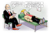 Cartoon: Weltglücksbericht (small) by Harm Bengen tagged weltglücksbericht,unglücklich,deutschland,abgerutscht,michel,psychiater,psychologe,harm,bengen,cartoon,karikatur