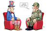 Cartoon: Wieder lieb sein (small) by Harm Bengen tagged wieder,lieb,sein,usa,nato,verteidigungsausgaben,kosten,streit,trump,biden,sessel,uncle,sam,uniform,harm,bengen,cartoon,karikatur