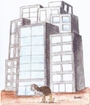 Cartoon: Ostrich (small) by cizofreni tagged ostrich,devekusu,city,kent,concrete,buildings,beton
