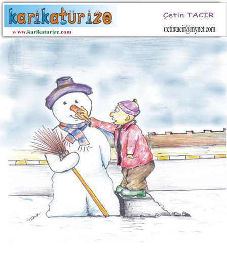 Cartoon: snowman kardan adam (medium) by sessizgemi tagged winter,snowman