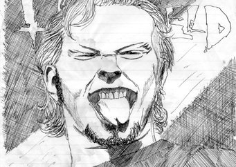 Cartoon: James Hetfield (medium) by LeMommio tagged hetfield,metallica,metal,heavy