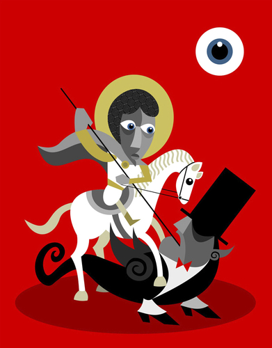 Cartoon: St. George (medium) by vladan tagged george,st