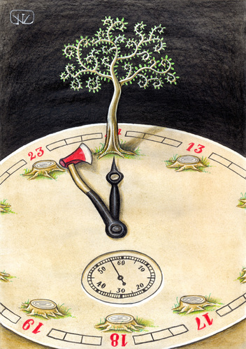 Cartoon: Time-3 (medium) by vladan tagged tree,clock