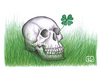 Cartoon: Happy Skull (small) by vladan tagged happy,skull,four,leaf,clover