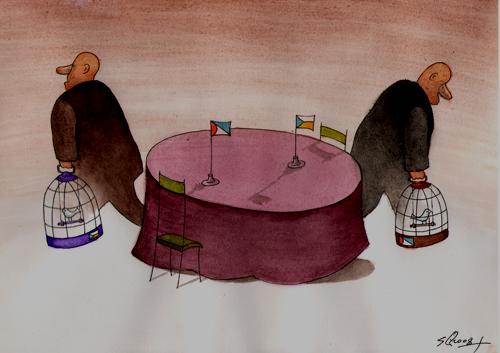 Cartoon: sc16 (medium) by caferli tagged politicos,