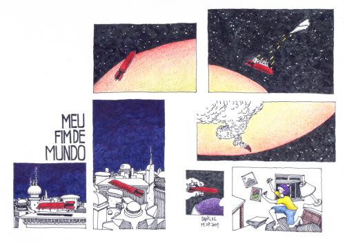 Cartoon: meu fim de mundo 8 (medium) by daniloz tagged end,world,sea,eagle,fly,sky,space,spaceship