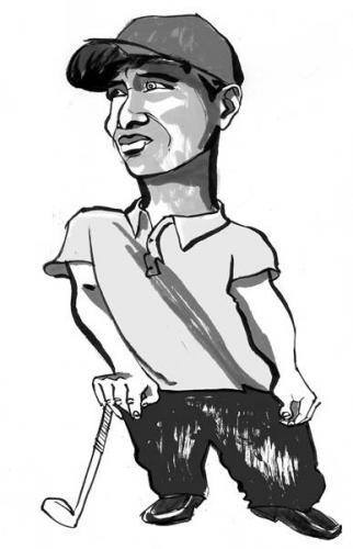 Cartoon: Tiger Woods (medium) by Darren Crow tagged tiger,woods,celebrity,editorial