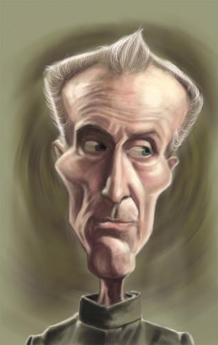 Cartoon: Grand Moff Tarkin (medium) by markdraws tagged star,wars,illustration,george,lucas,humor,caricature,sci,fi,science,fiction,peter,cushing,digital,painting,photoshop