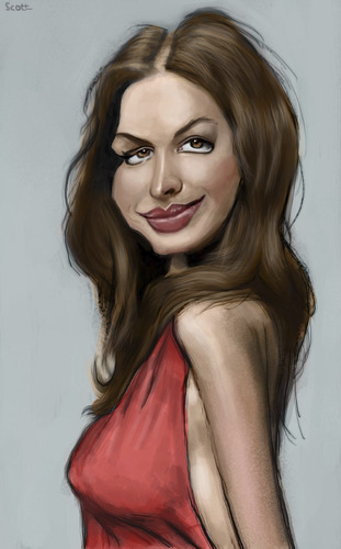 Cartoon: Anne Hathaway (medium) by jonesmac2006 tagged anne,hathaway,caricature