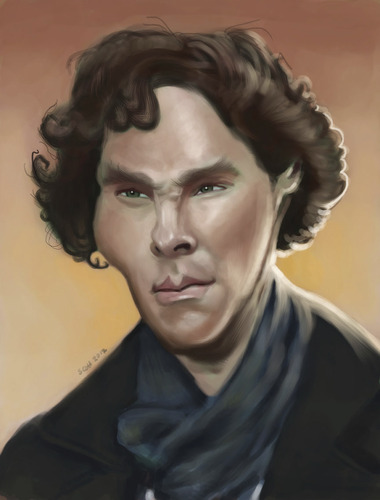 Cartoon: Benedict Cumberbatch (medium) by jonesmac2006 tagged benedict,cumberbatch,caricature