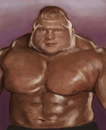 Cartoon: Brock Lesnar (medium) by jonesmac2006 tagged brock,lesnar,caricature