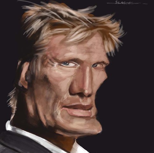 Cartoon: Dolph Lundgren caricature (medium) by jonesmac2006 tagged dolph,lundgren,caricature