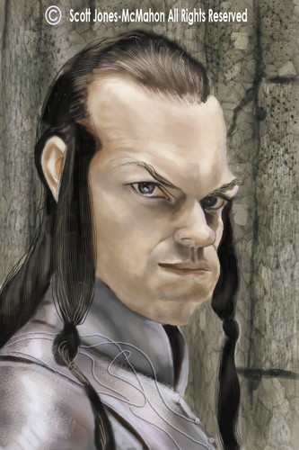 Cartoon: Elrond Hugo Weaving (medium) by jonesmac2006 tagged art,caricature,cartoon,hugo,weaving,nudity,boobs,tits