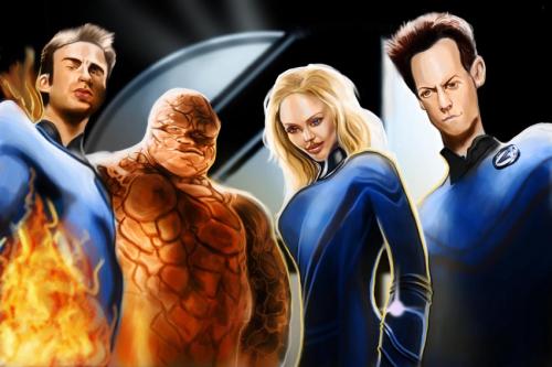 Cartoon: Fantastic Foursome (medium) by jonesmac2006 tagged marvel,caricature