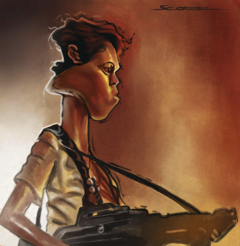 Cartoon: Ripley Caricature (medium) by jonesmac2006 tagged ripley,caricature,alien,sigourney,weaver