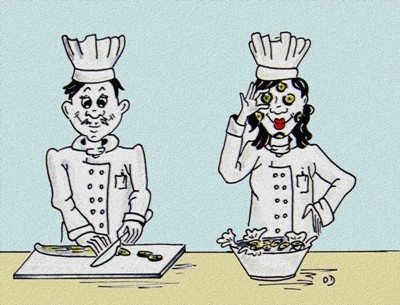 Cartoon: Kochkunst (medium) by Sanni tagged koch,küche