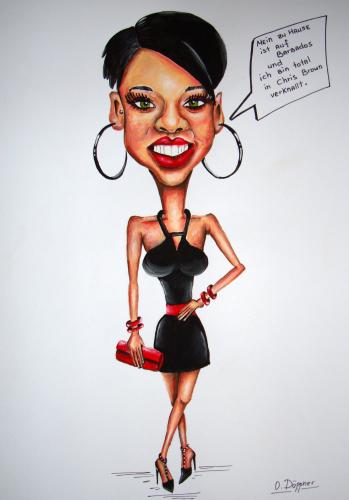 Cartoon: Rihanna (medium) by Sanni tagged rihanna