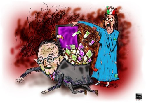 Cartoon: Andreotti e Morto W Andreotti (medium) by csamcram tagged italia,italy,poor,andreotti,morto,death,money,euro,soldi