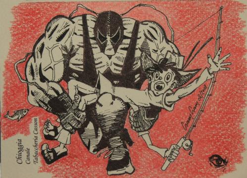 Cartoon: Bane Vs Sampei (medium) by csamcram tagged bane,sampei,csam,cram,batman,knightfall,comics,superheroes,superheroe,supereroi,supereroe,superhelden,superheld,villains,cattivi,cattivo,villain