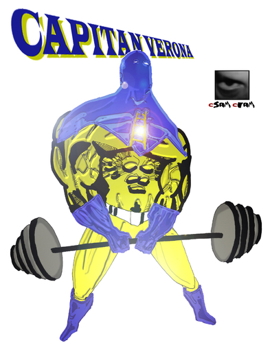 Cartoon: Capitan Verona... a colori! (medium) by csamcram tagged csam,cram,capitan,verona,super,heroe,supereroe,supereroi,superheroe,superheroes,superhelden,superheld