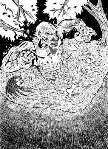 Cartoon: Killer Croc in the Swamp (medium) by csamcram tagged comics,killer,croc,batman,csam,cram,killercroc,superheroes,superheroe,supereroi,supereroe,superhelden,superheld,black,white