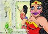 Cartoon: SelfIStupid - Wonder Woman (small) by csamcram tagged selfistupid wonder woman superheroe csam cram supereroe selife