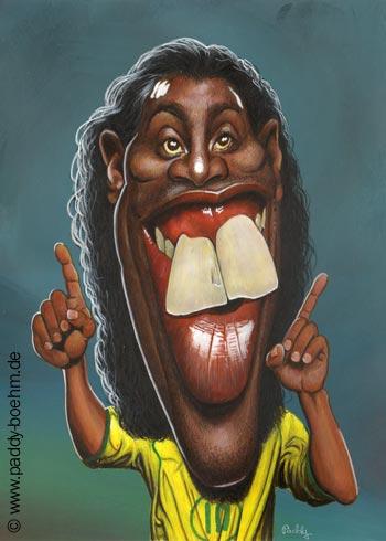 Cartoon: Ronaldinho (medium) by Paddy tagged ronaldinho,fussball,soccer