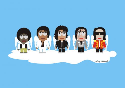 Cartoon: The Heaven Five (medium) by StayTooned tagged jackson,michael,jacko,heaven