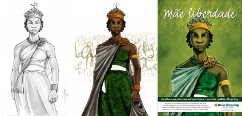 Cartoon: Rainha Ginga (medium) by Sebalopdel tagged rainha,ginga,angola,sebalopdel,africa,belas,shopping,mae,liberdade,contar,portugal,mulher